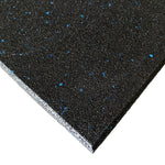 15mm Rubber Floor Tile / Gym Mat (1m x 1m) (Blue Fleck)